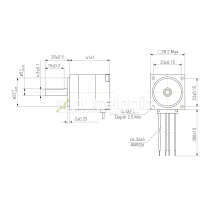 Двигатель шаговый биполярный 28CM010 3 487 Двигатель шаговый биполярный 28CM010 фото
