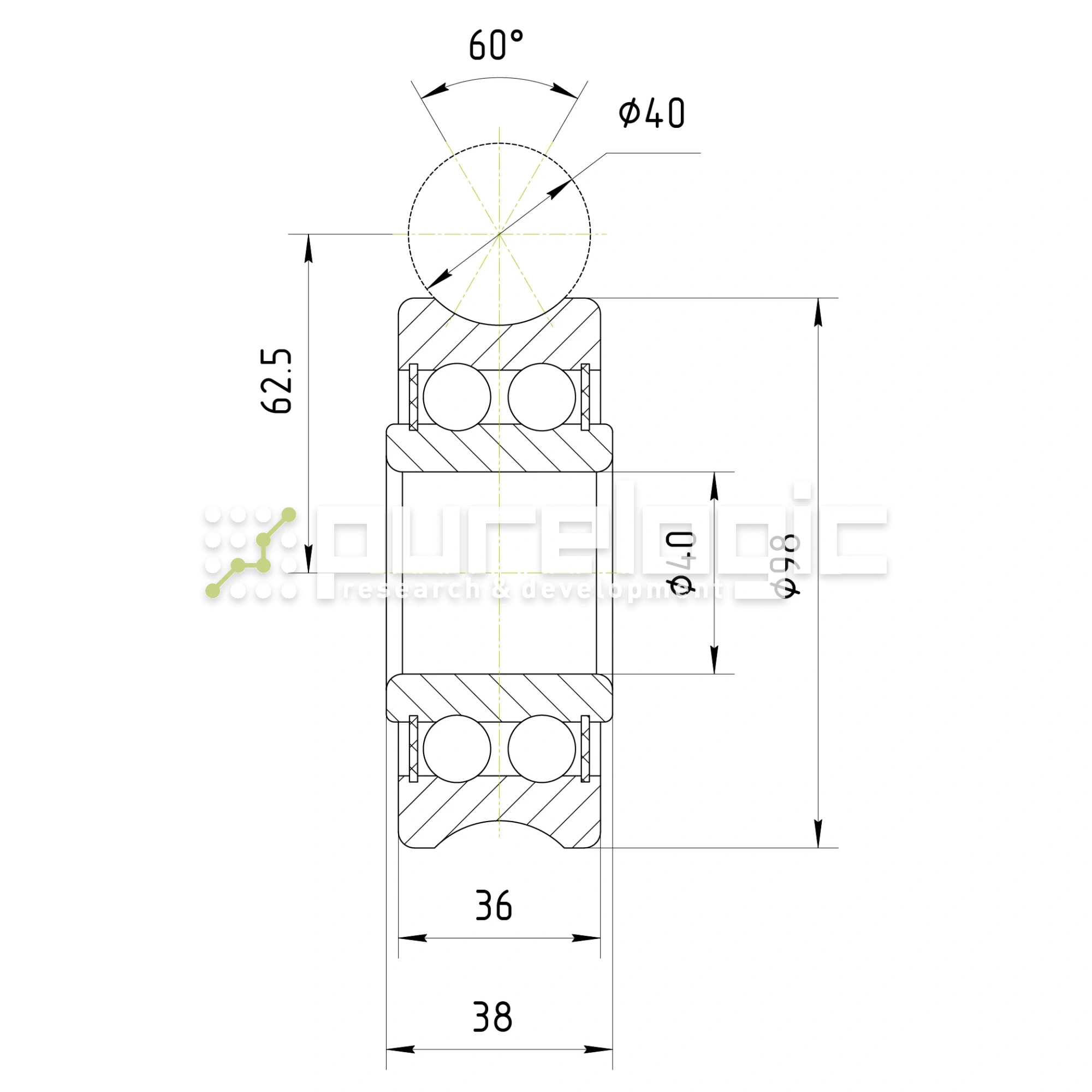 Опорный ролик LFR5208-40NPP 5 538 Опорный ролик LFR5208-40NPP фото