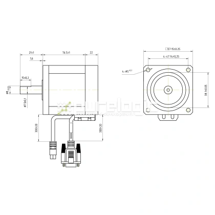 Двигатель шаговый с энкодером YK257EC80E1 фото