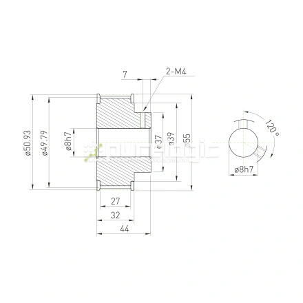 Шкив зубчатый BLA-32-5M-25-B-P8 фото