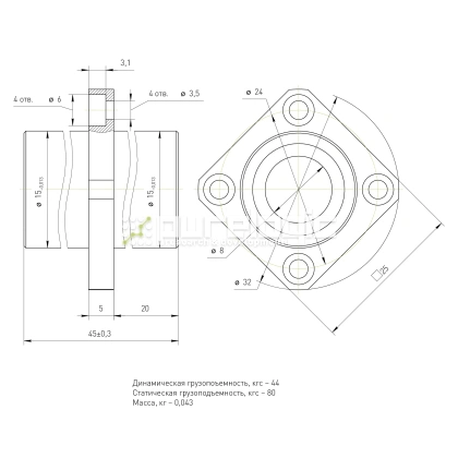 Втулка шариковая с фланцем LMKC8L фото