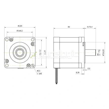 Двигатель шаговый FL86STH80-4208B фото