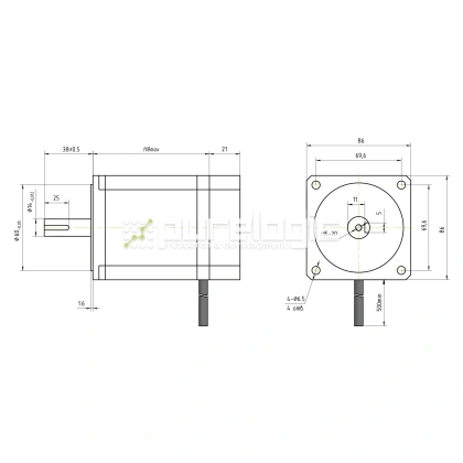 Двигатель шаговый с энкодером HD86H118-D14-1K фото