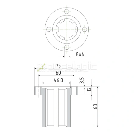 Шлицевая втулка с фланцем SNF-28x34 фото