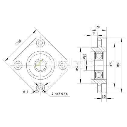 Опора ШВП подшипниковая FF20 фото