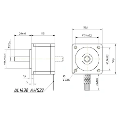 Двигатель шаговый FL57STH115-2804A