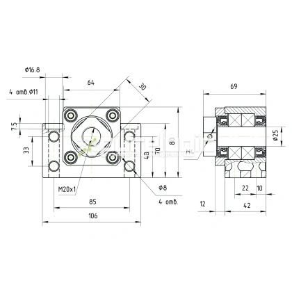 Опора ШВП подшипниковая BK25-C5 фото