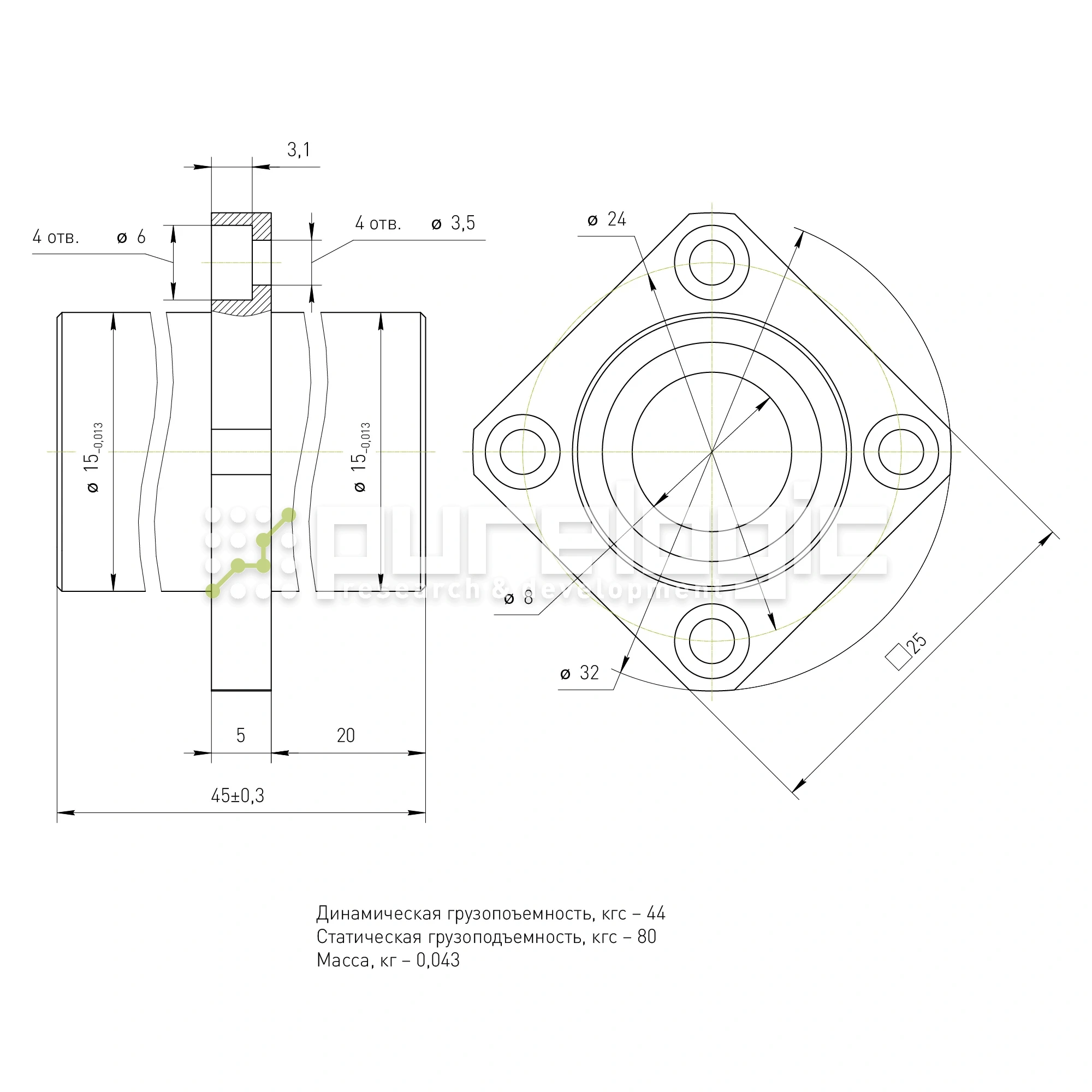 Втулка шариковая с фланцем LMKC8L 626 Втулка шариковая с фланцем LMKC8L фото