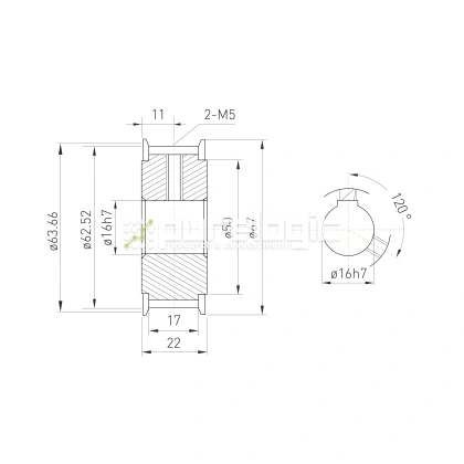 Шкив зубчатый BLA-40-5M-15-A-N16 1 876 Шкив зубчатый BLA-40-5M-15-A-N16 фото