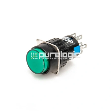 Кнопка на блок с подсветкой AD16-22AD-24V-GRN фото