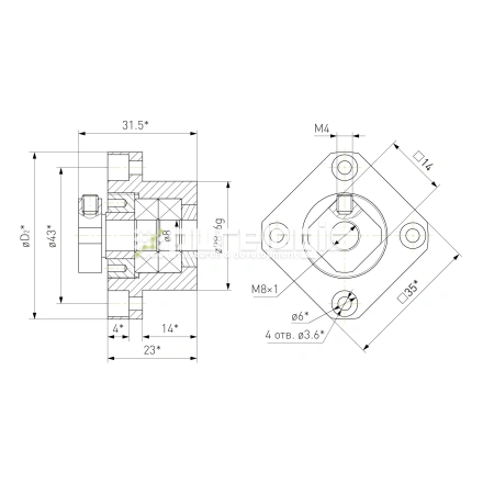 Опора ШВП подшипниковая FK8 фото