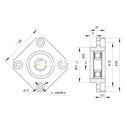 Опора ШВП подшипниковая FF20-C5 фото
