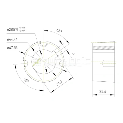Втулка тапербуш 1210-28 фото