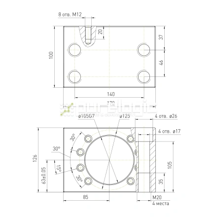 Держатель гайки ШВП MGD80 фото