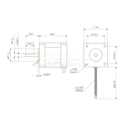 Двигатель шаговый биполярный 42CM08 фото