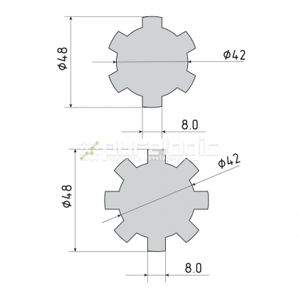Шлицевой вал SS-42x48 фото
