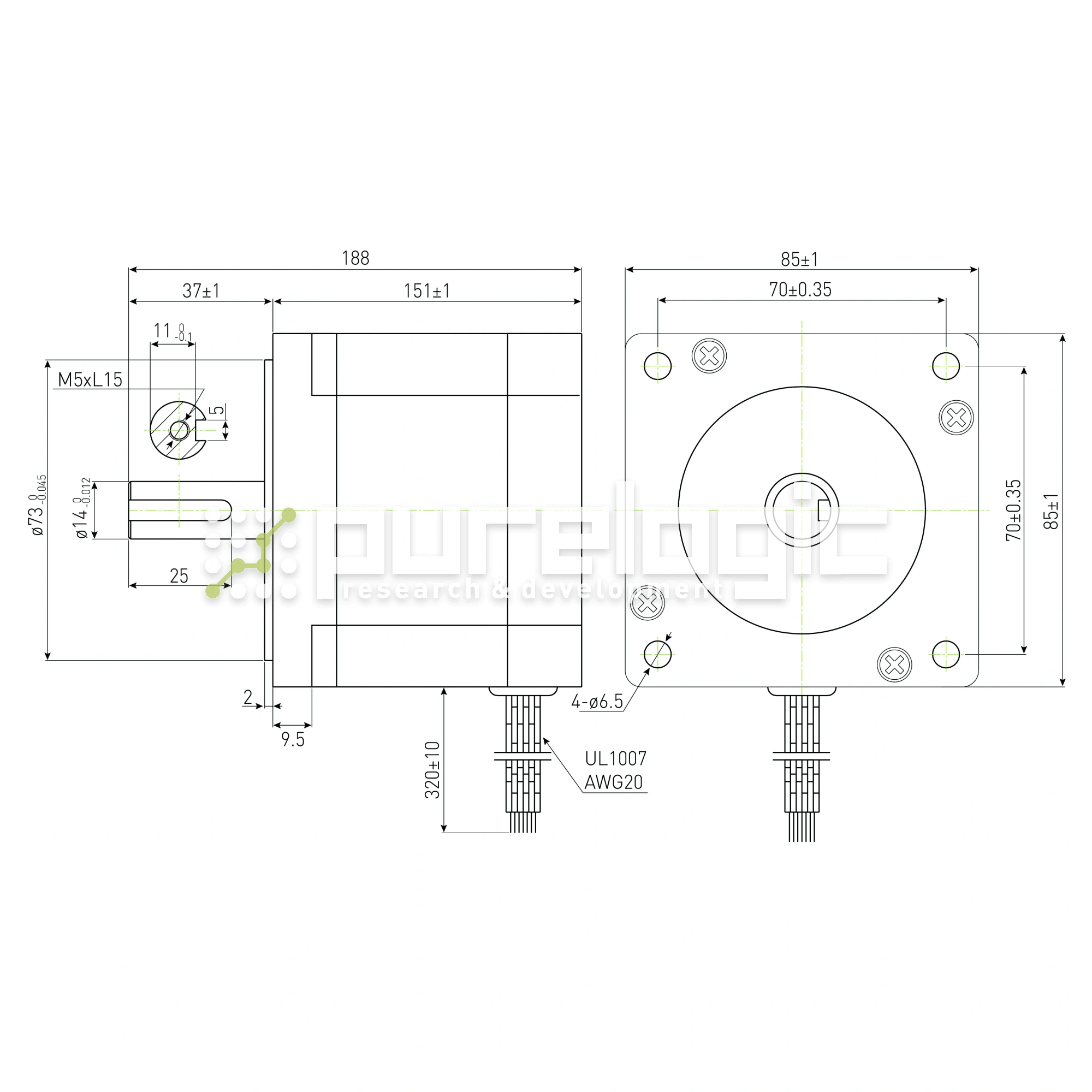 Двигатель шаговый PL86H151-D14K 11 616 Двигатель шаговый PL86H151-D14K фото
