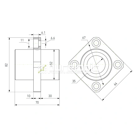 Втулка шариковая с фланцем LMKC35 фото