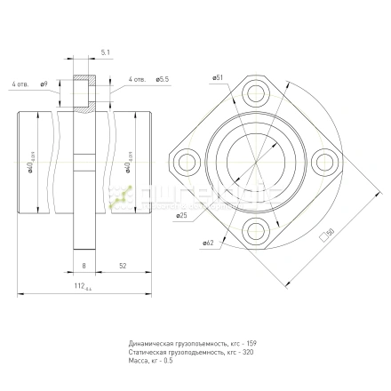 Втулка шариковая с фланцем LMKC25L фото