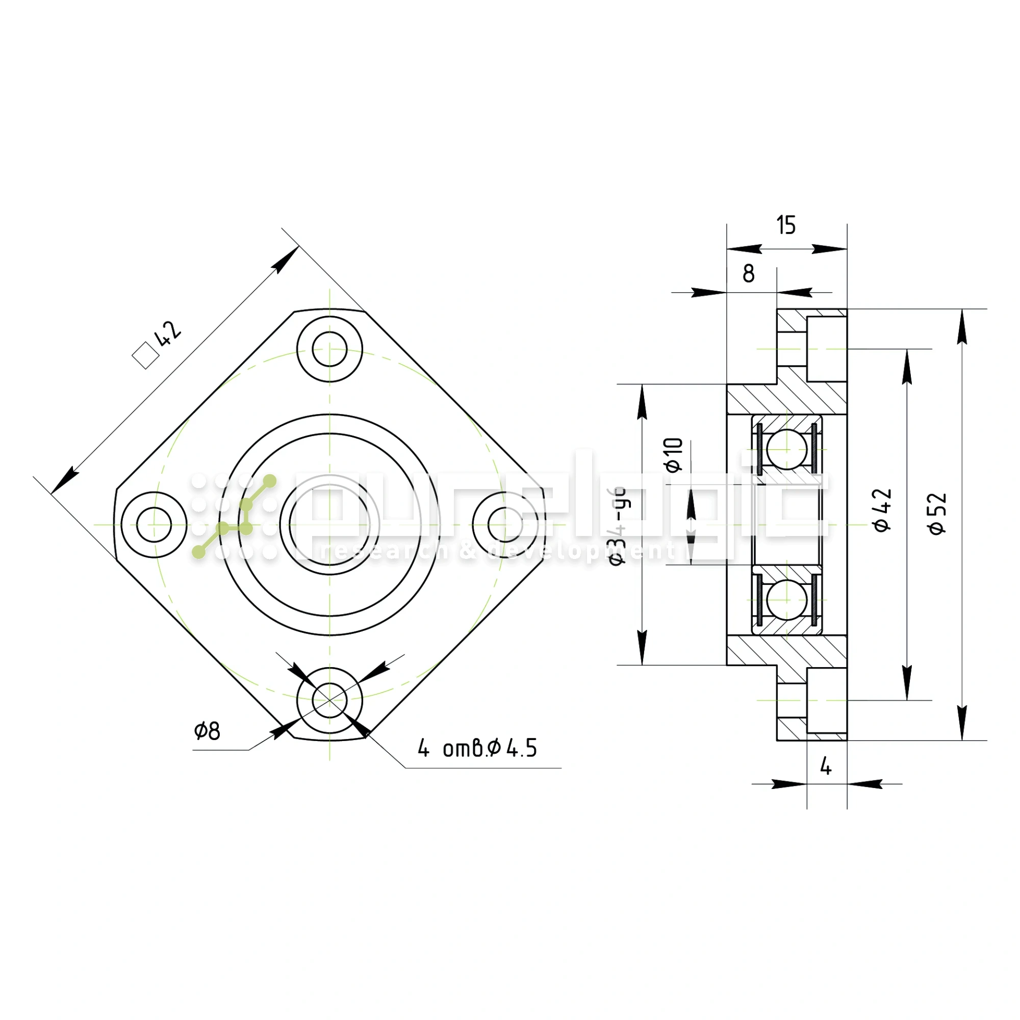 Опора ШВП подшипниковая FF12-C5 2 098 Опора ШВП подшипниковая FF12-C5 фото