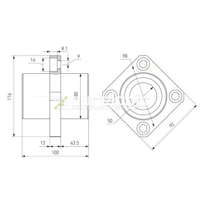 Втулка шариковая с фланцем LMKC50 фото