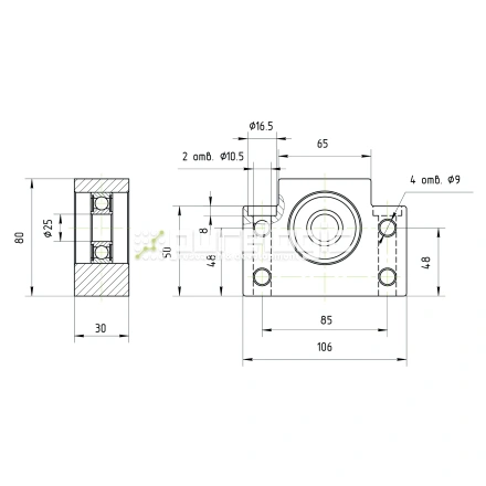 Опора ШВП подшипниковая BF25 фото