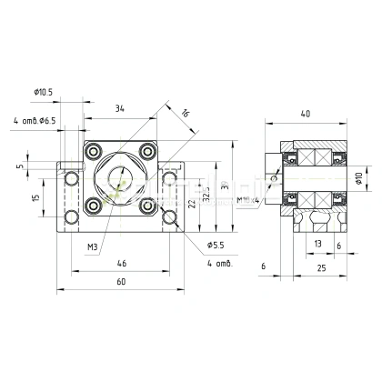Опора ШВП подшипниковая BK10 фото