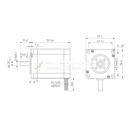 Двигатель шаговый биполярный 57CM13-3A фото