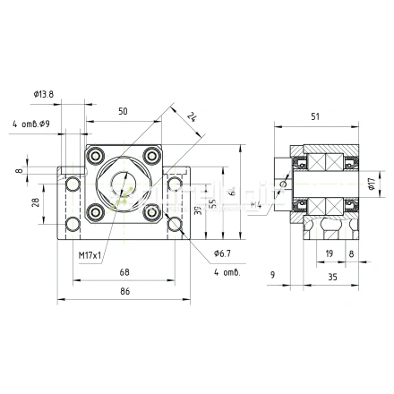 Опора ШВП подшипниковая BK17 фото