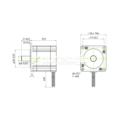 Двигатель шаговый трехфазный 3PL57H56-D8 фото