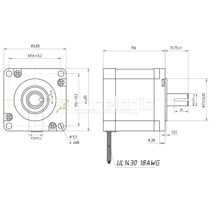 Двигатель шаговый FL86STH156-4208A фото