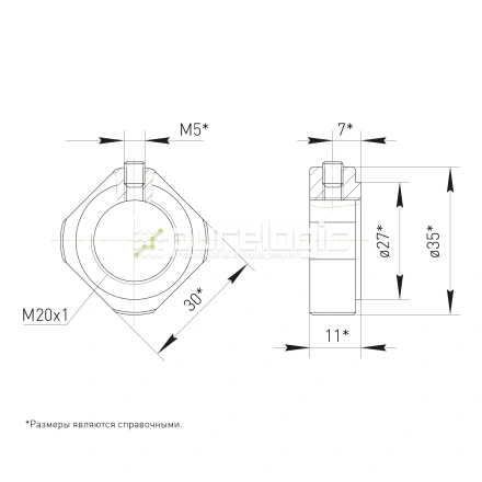Стопорная гайка BS-M20x1 фото