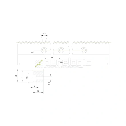 Рейка прямозубая RS3-3030 фото