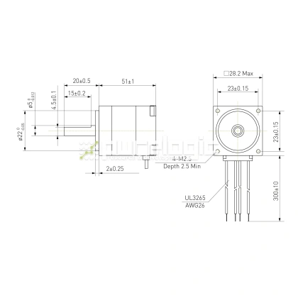 Двигатель шаговый биполярный 28CM013 фото