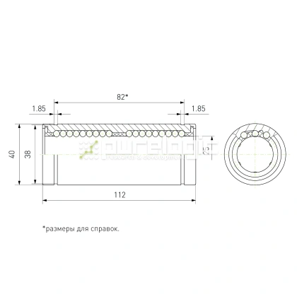 Втулка шариковая LM25L-UU фото