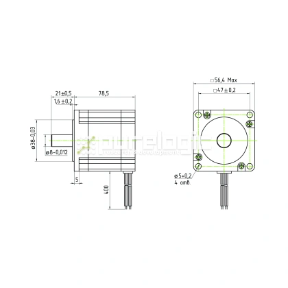 Двигатель шаговый трехфазный 3PL57H79-D8 фото