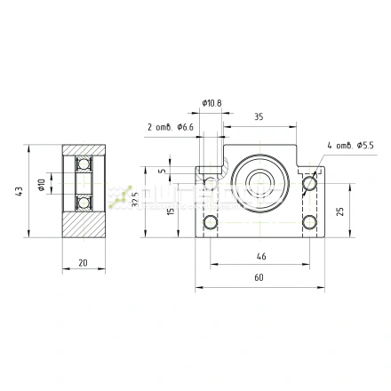 Опора ШВП подшипниковая BF12 фото
