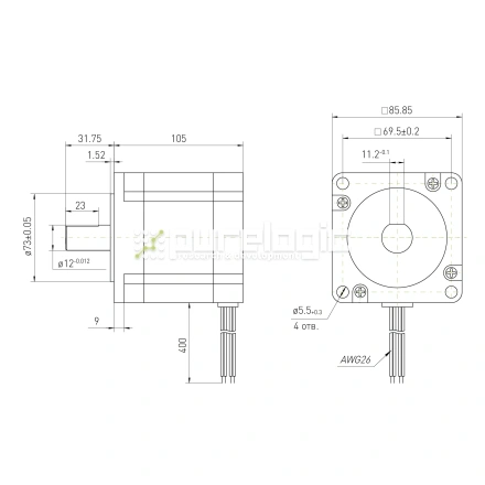 Двигатель шаговый трехфазный 863S42 фото