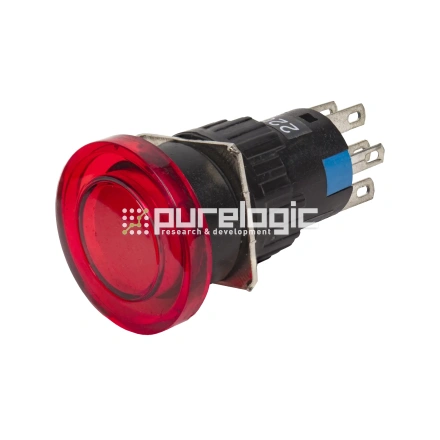 Кнопка на блок с подсветкой AD16-22MD-220V-RED фото