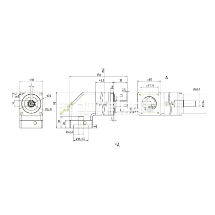 Редуктор планетарный угловой 57WPLF3K-14S фото