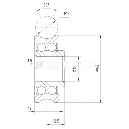 Опорный ролик SG35 (SG12RS) фото