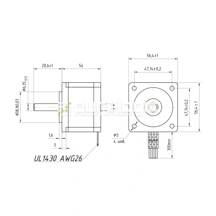 Двигатель шаговый FL57STH56-2804A 2 796 Двигатель шаговый FL57STH56-2804A фото