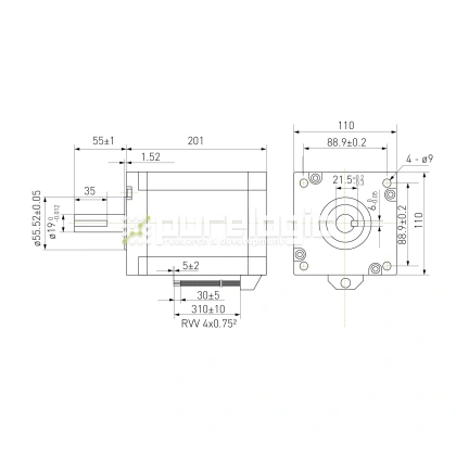 Двигатель шаговый биполярный 110CM28 фото