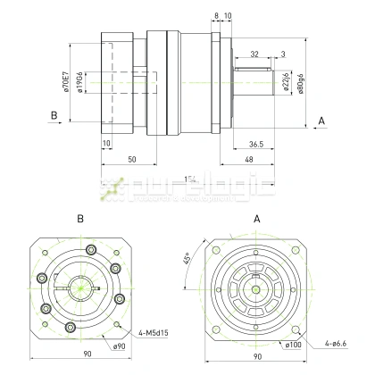 Редуктор планетарный прецизионный 90VRB5K-S22-P0 фото