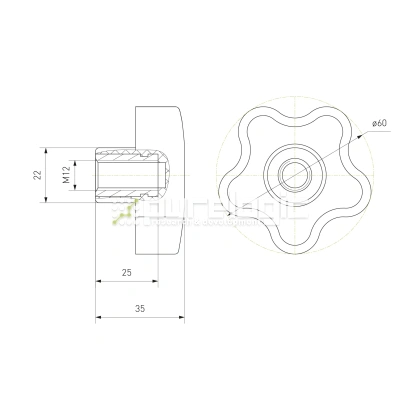 Ручка пятилепестковая 100208-63*M12 фото