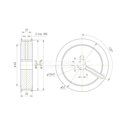 Шкив зубчатый BLA-30-5M-25-A-N15 фото