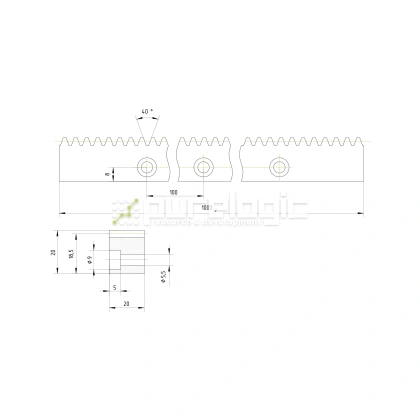 Рейка косозубая RH1.5-2020 4 796 Рейка косозубая RH1.5-2020 фото