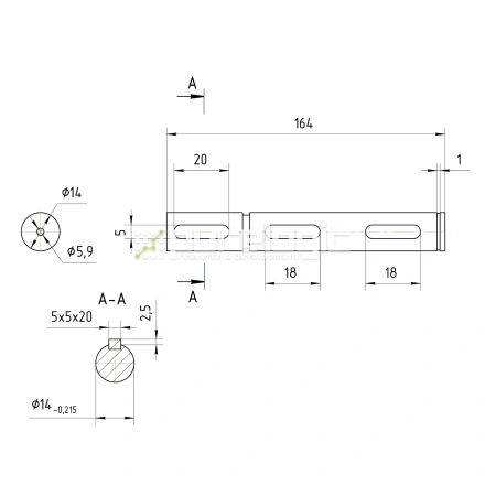 Вал выходной WS40D-D18 фото
