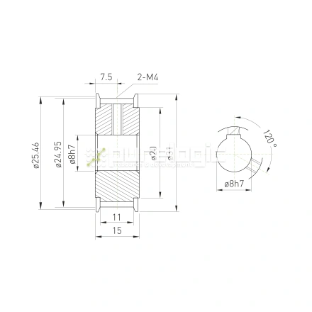 Шкив зубчатый BLA-40-S2M-10-A-N8 фото