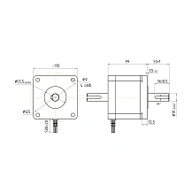 Двигатель шаговый биполярный PL110HD99-D19